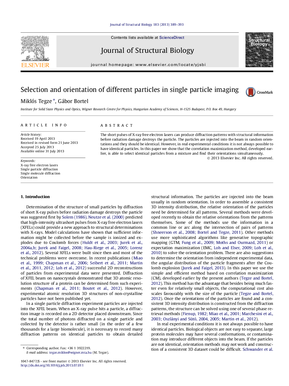 Selection and orientation of different particles in single particle imaging