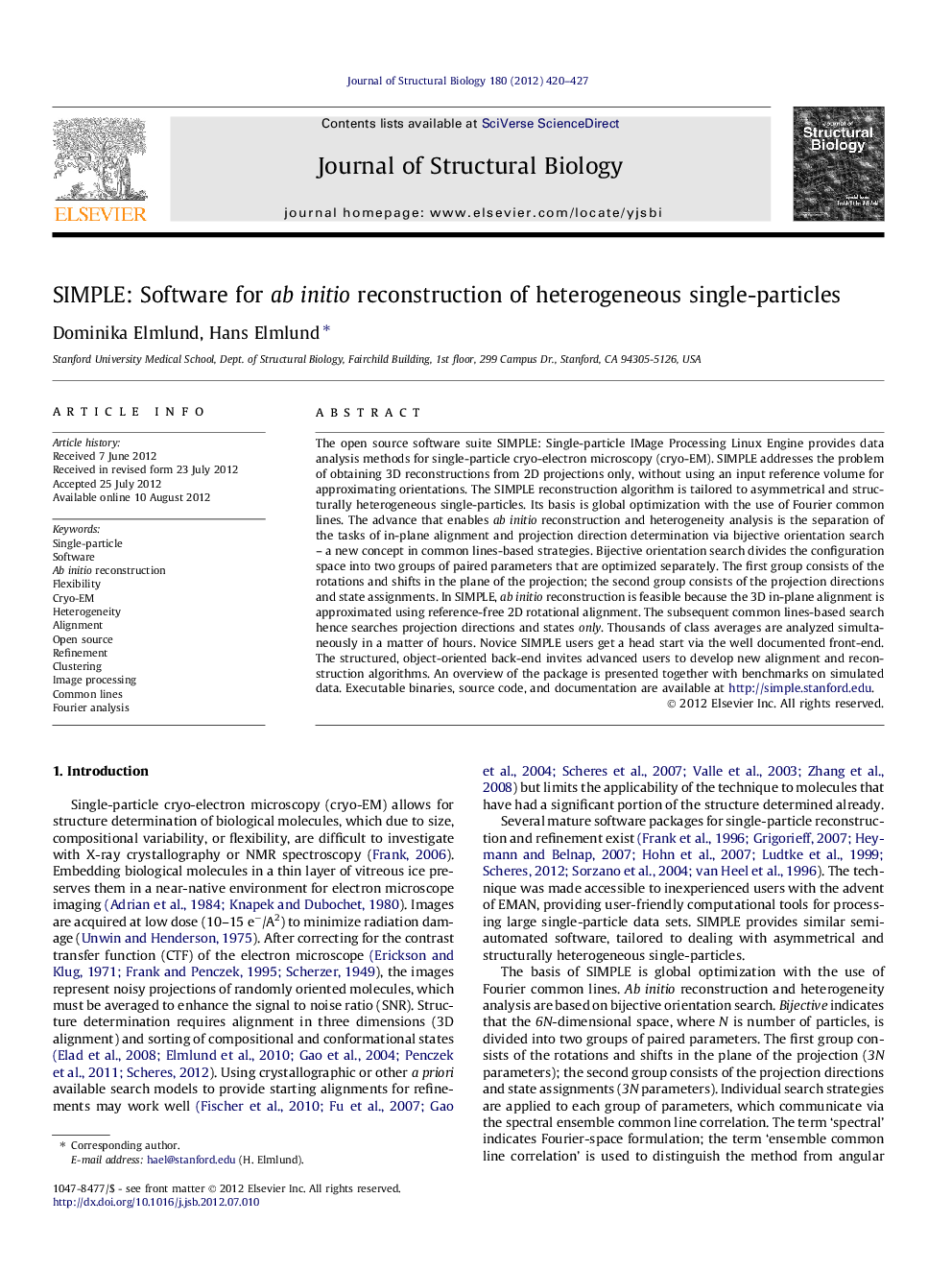 SIMPLE: Software for ab initio reconstruction of heterogeneous single-particles