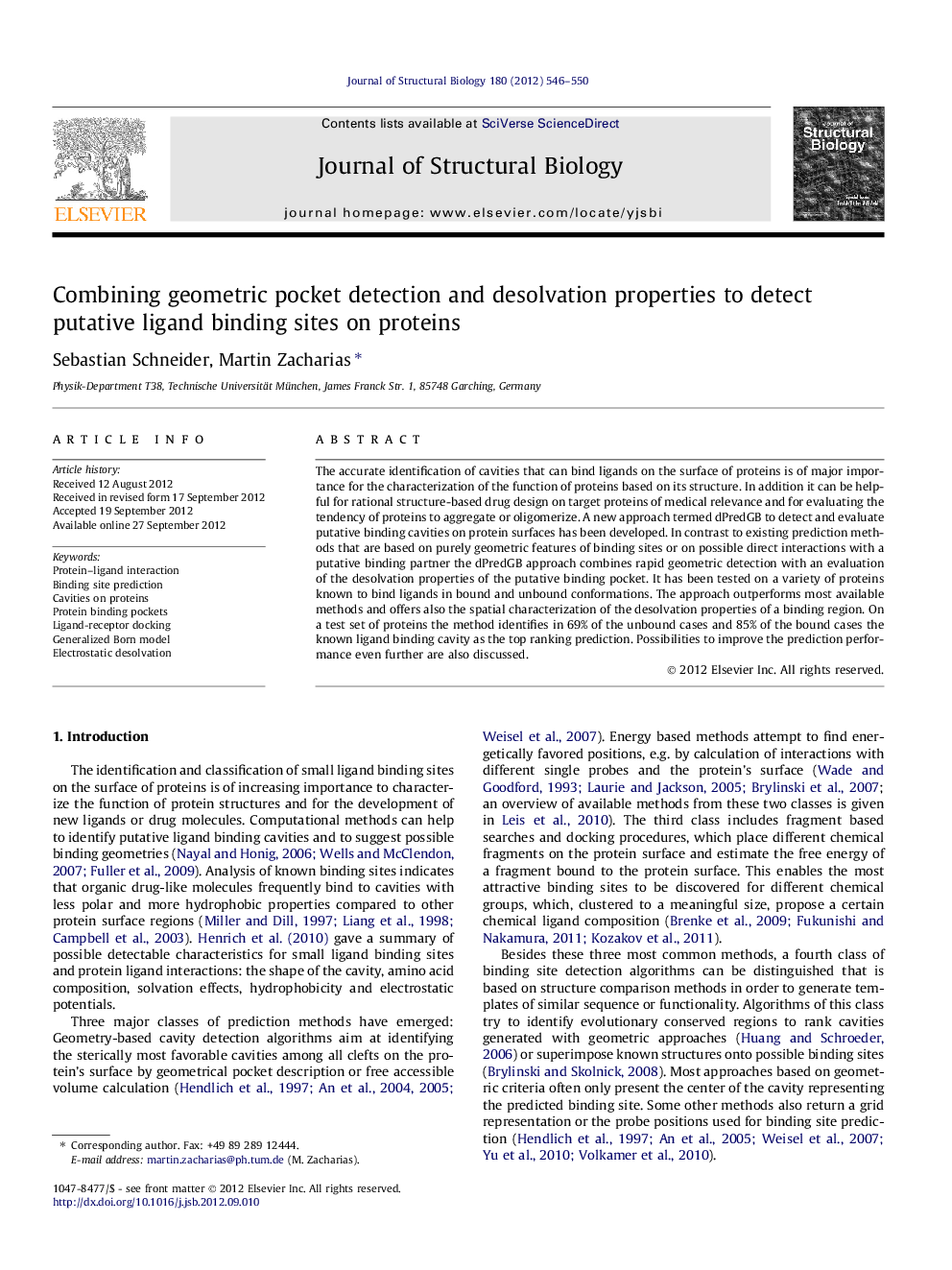 Combining geometric pocket detection and desolvation properties to detect putative ligand binding sites on proteins