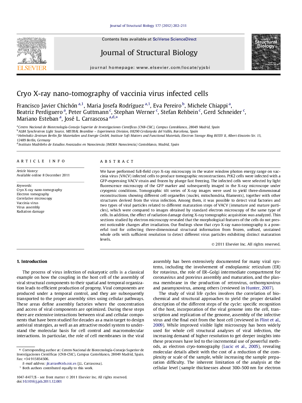 Cryo X-ray nano-tomography of vaccinia virus infected cells