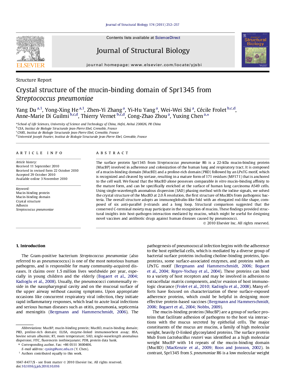 Crystal structure of the mucin-binding domain of Spr1345 from Streptococcus pneumoniae