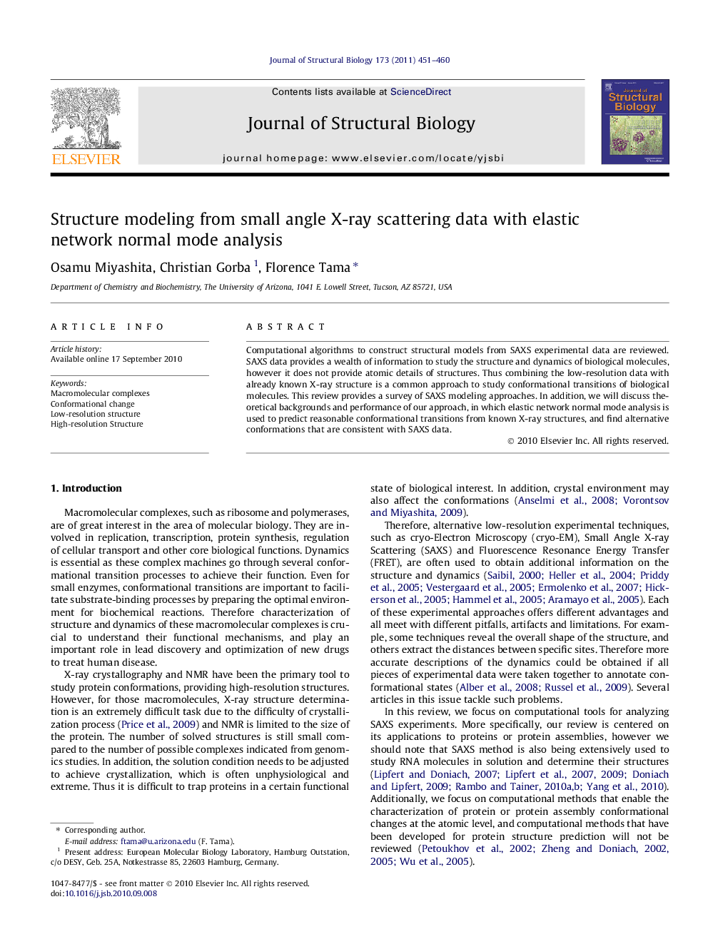 Structure modeling from small angle X-ray scattering data with elastic network normal mode analysis