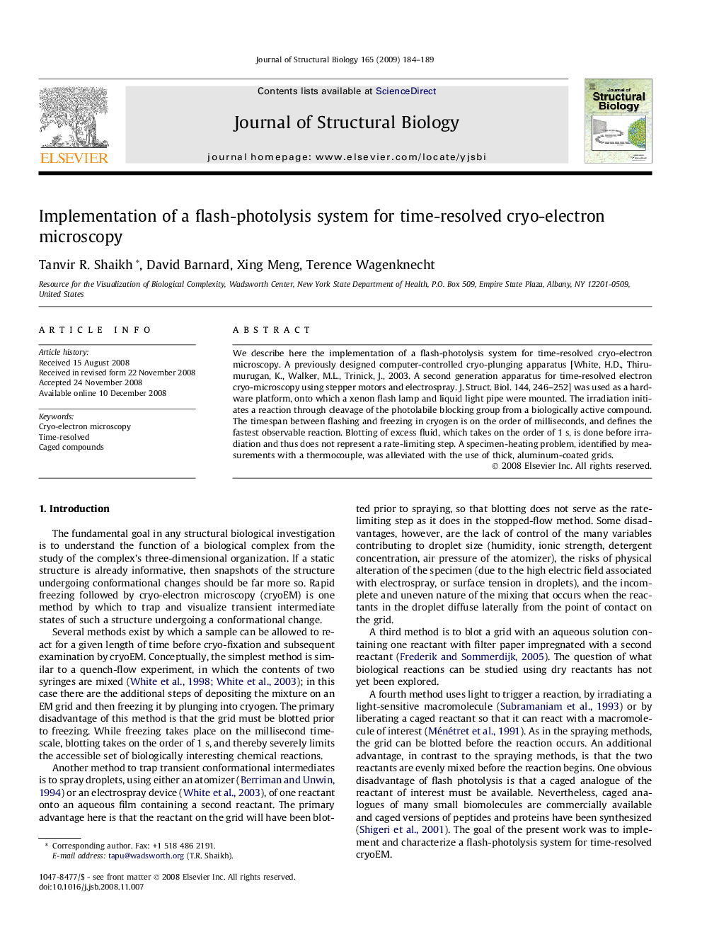 Implementation of a flash-photolysis system for time-resolved cryo-electron microscopy