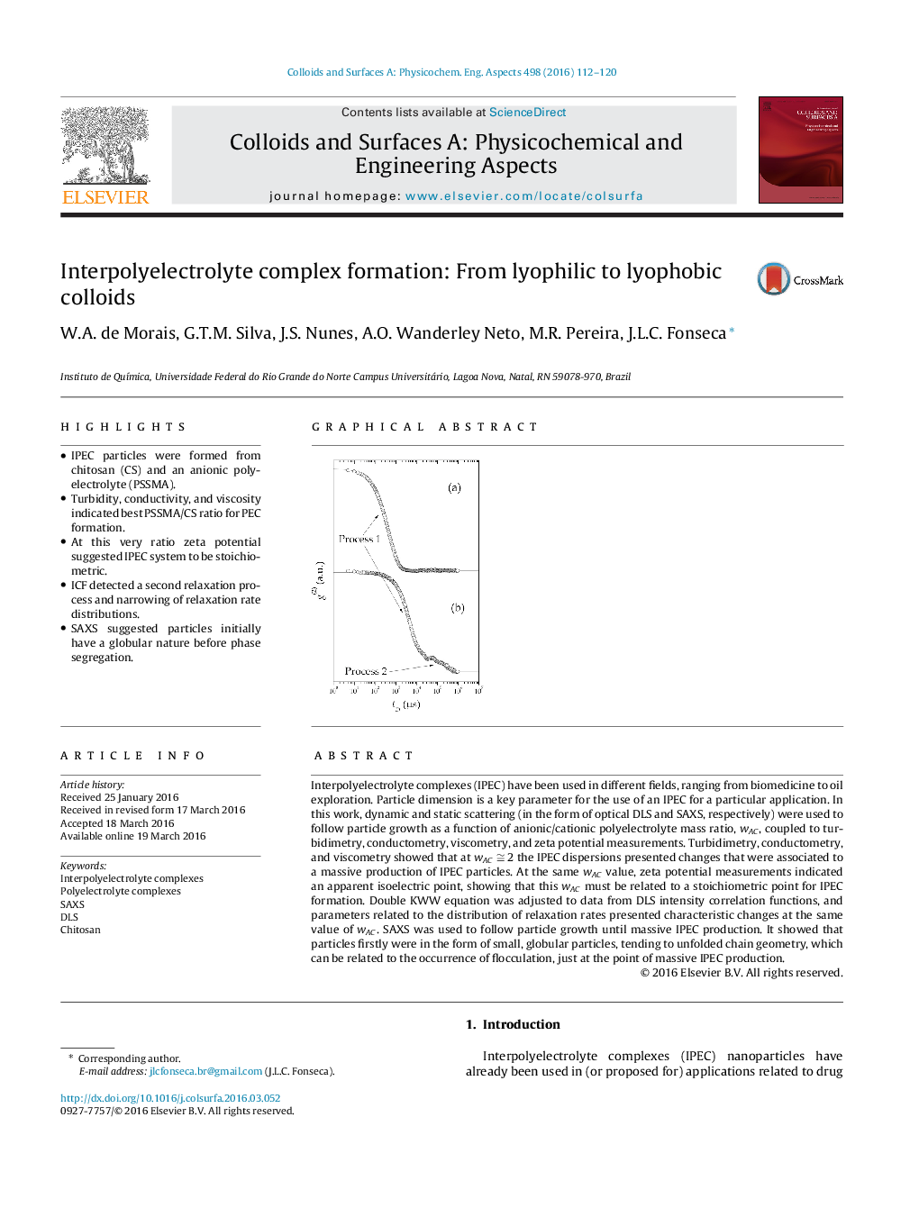 Interpolyelectrolyte complex formation: From lyophilic to lyophobic colloids