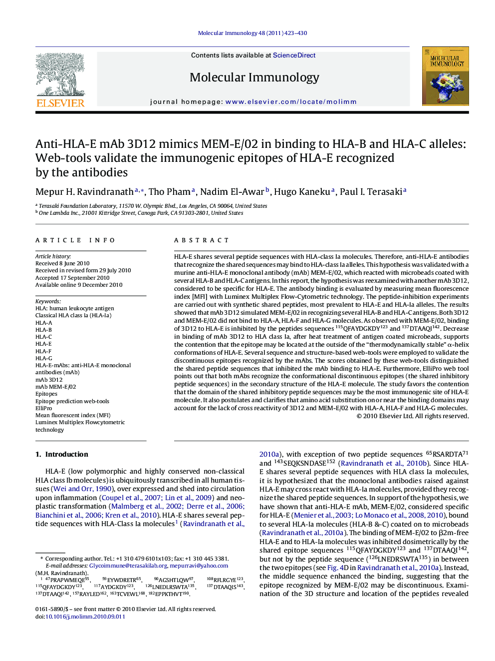 Anti-HLA-E mAb 3D12 mimics MEM-E/02 in binding to HLA-B and HLA-C alleles: Web-tools validate the immunogenic epitopes of HLA-E recognized by the antibodies