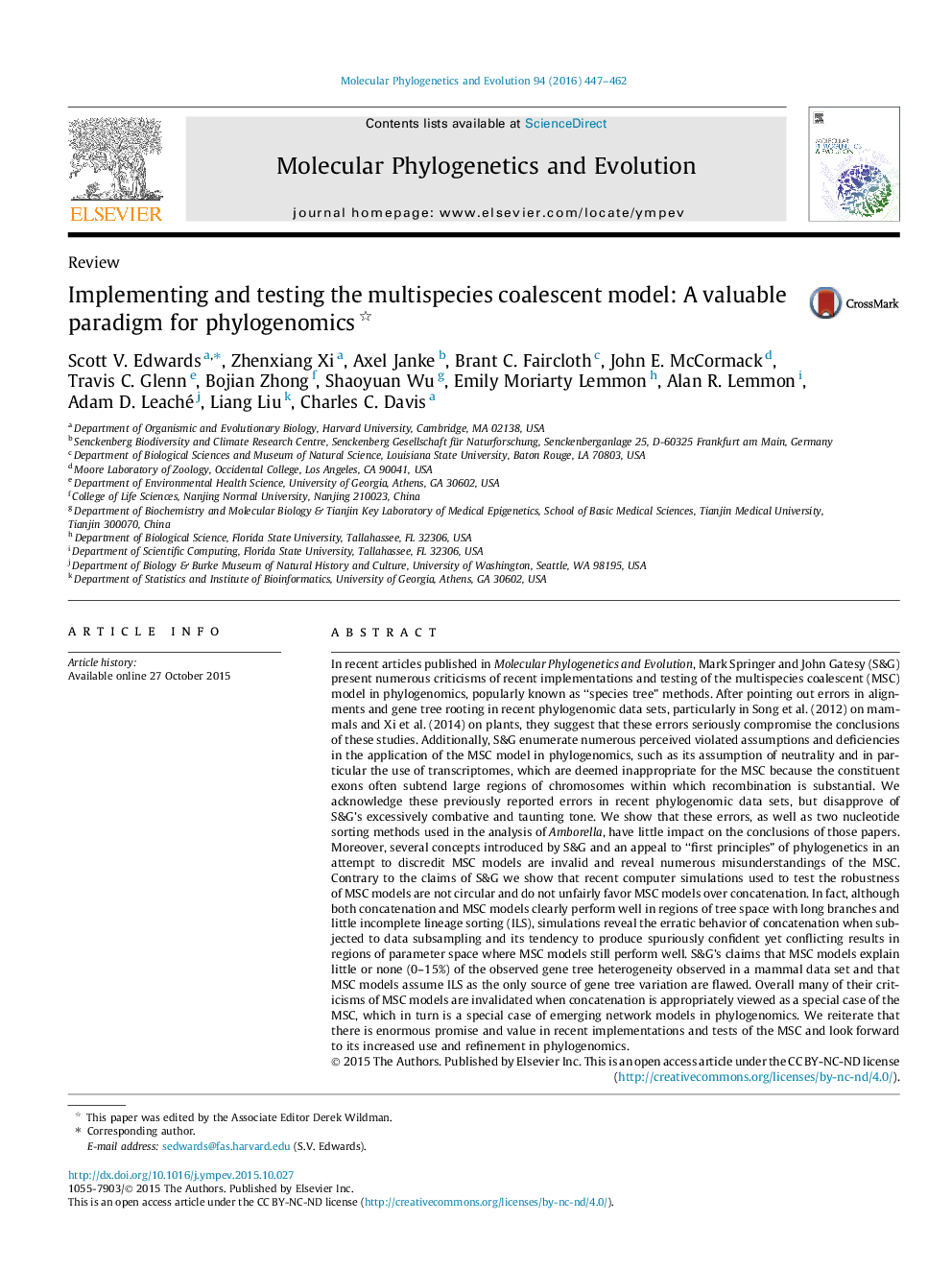 Implementing and testing the multispecies coalescent model: A valuable paradigm for phylogenomics