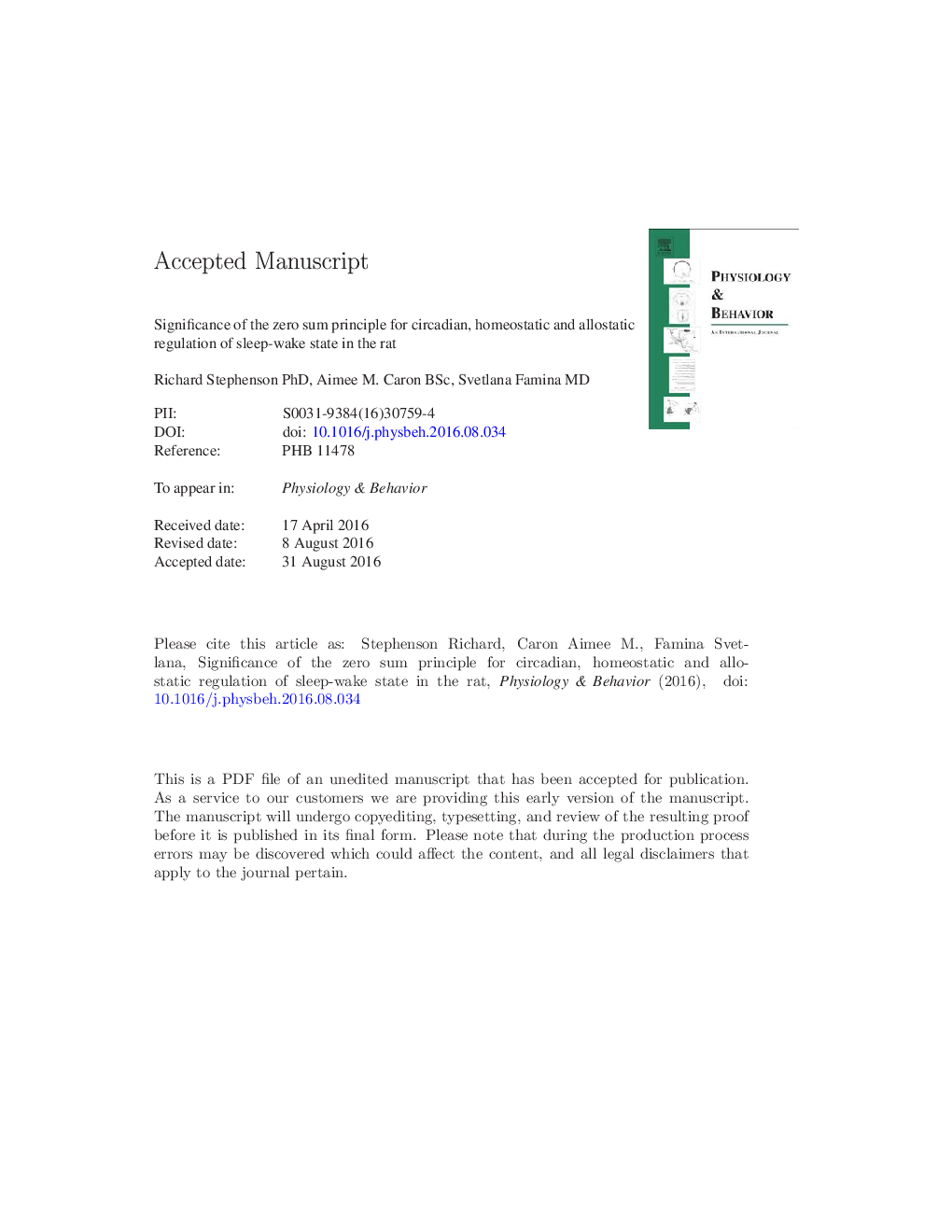 Significance of the zero sum principle for circadian, homeostatic and allostatic regulation of sleep-wake state in the rat