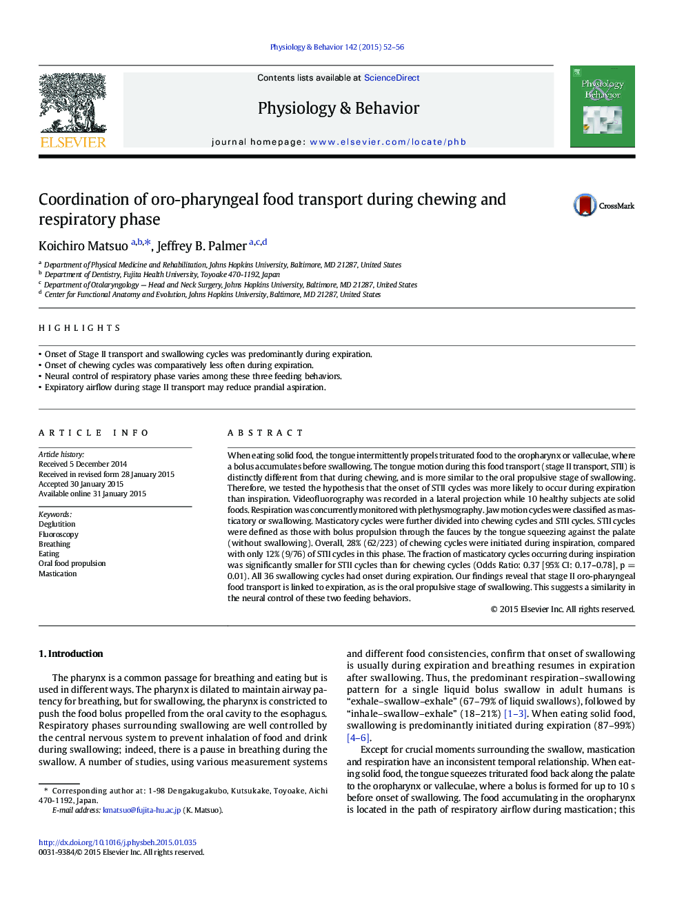 Coordination of oro-pharyngeal food transport during chewing and respiratory phase