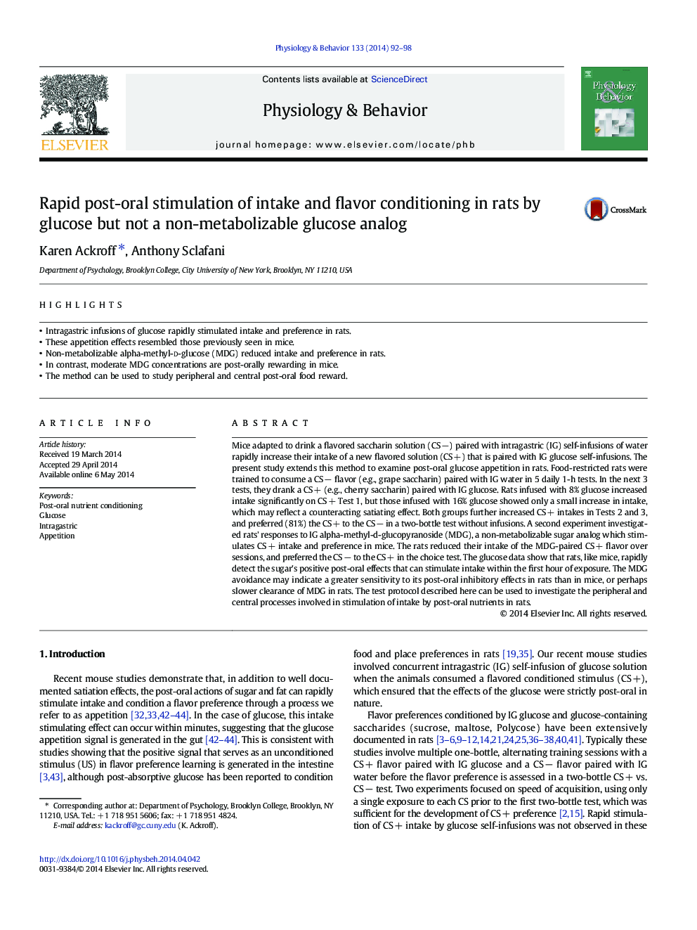 Rapid post-oral stimulation of intake and flavor conditioning in rats by glucose but not a non-metabolizable glucose analog