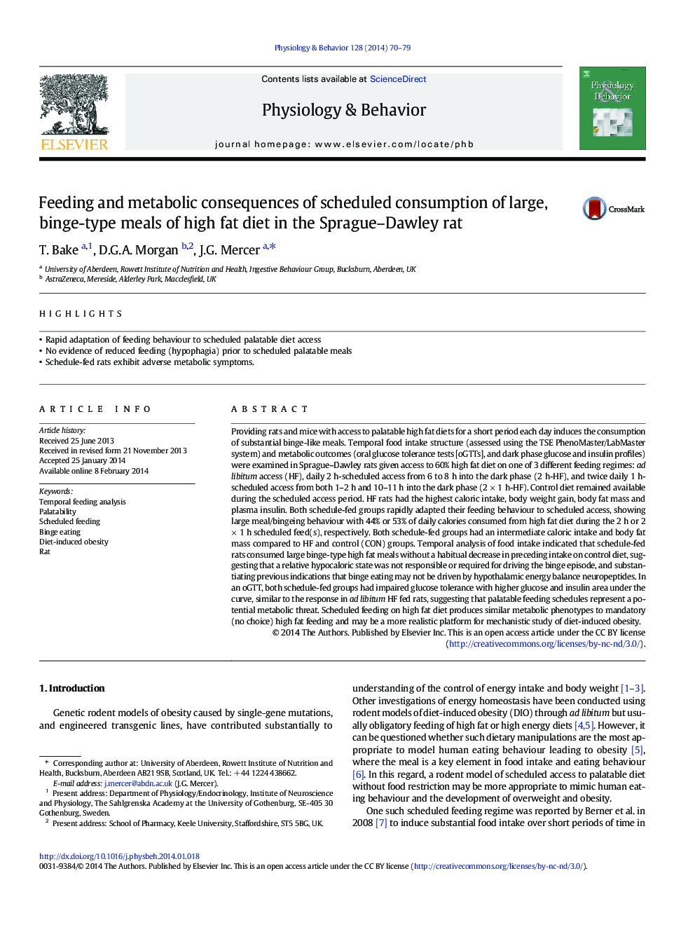 Feeding and metabolic consequences of scheduled consumption of large, binge-type meals of high fat diet in the Sprague-Dawley rat