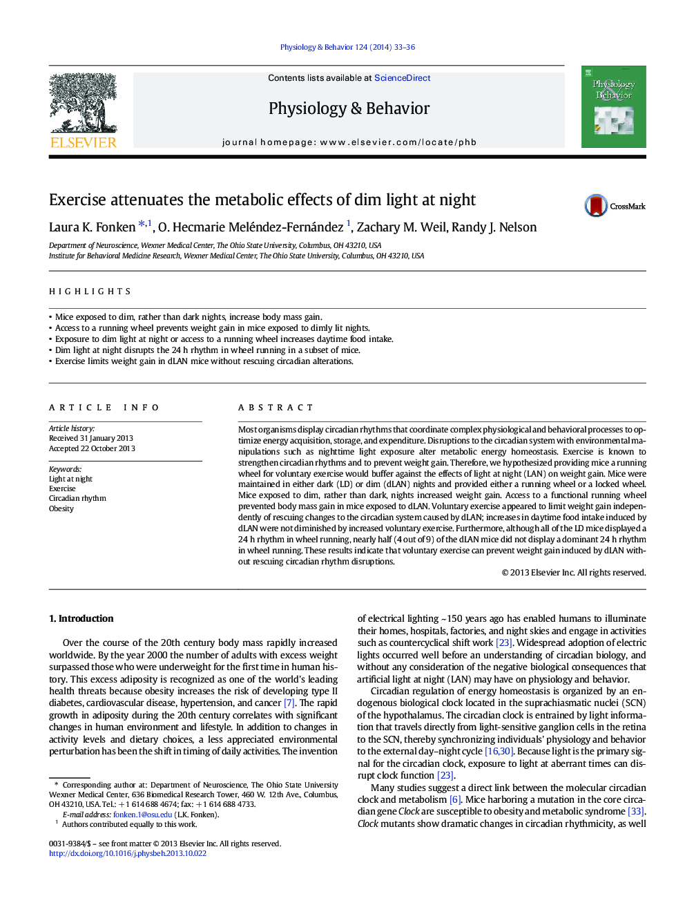 Exercise attenuates the metabolic effects of dim light at night