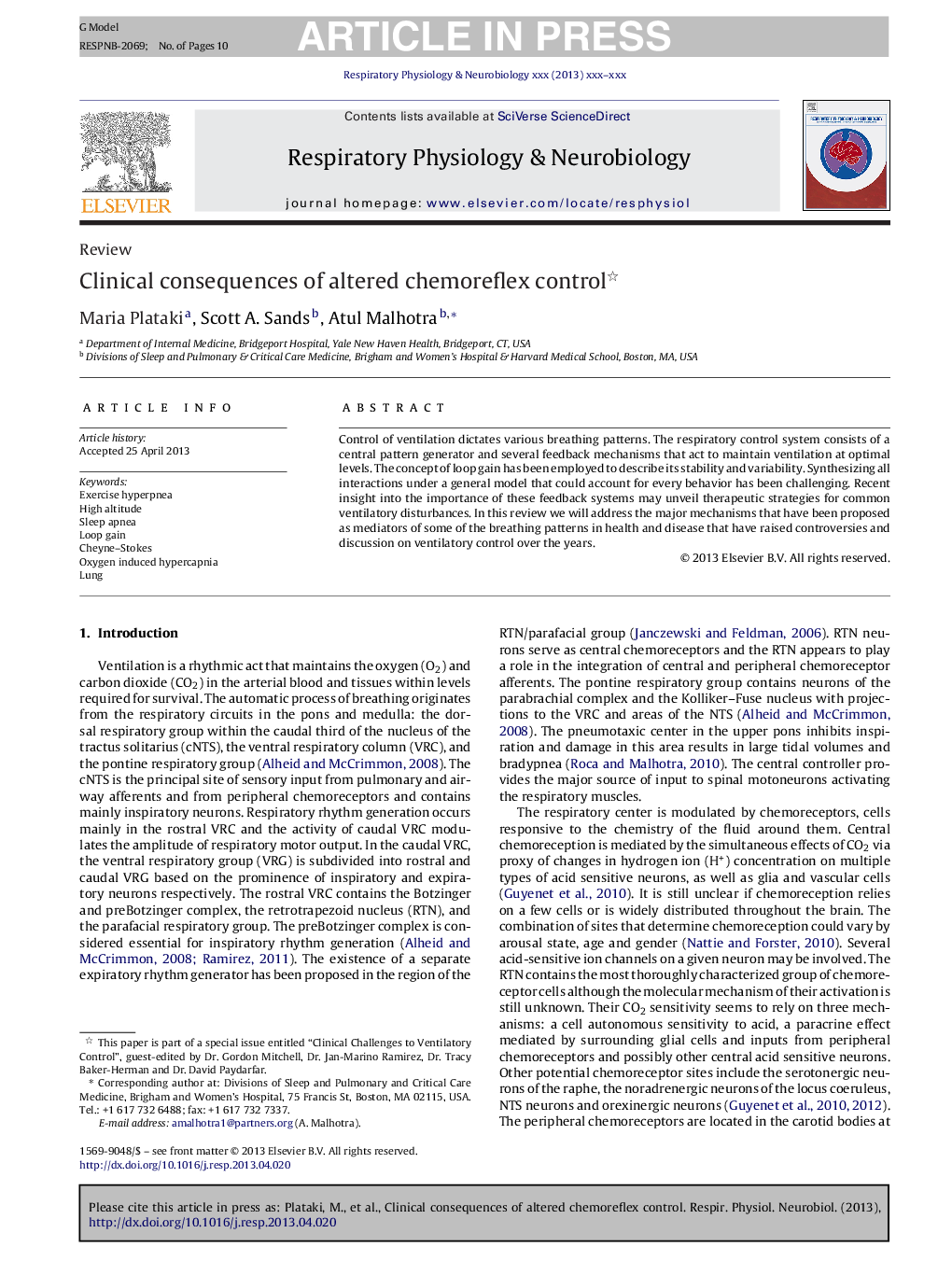 Clinical consequences of altered chemoreflex control