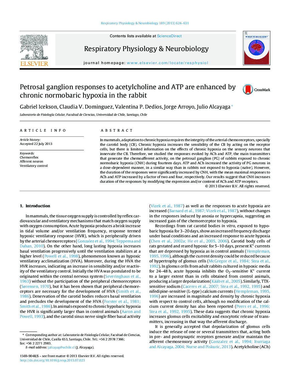 Petrosal ganglion responses to acetylcholine and ATP are enhanced by chronic normobaric hypoxia in the rabbit