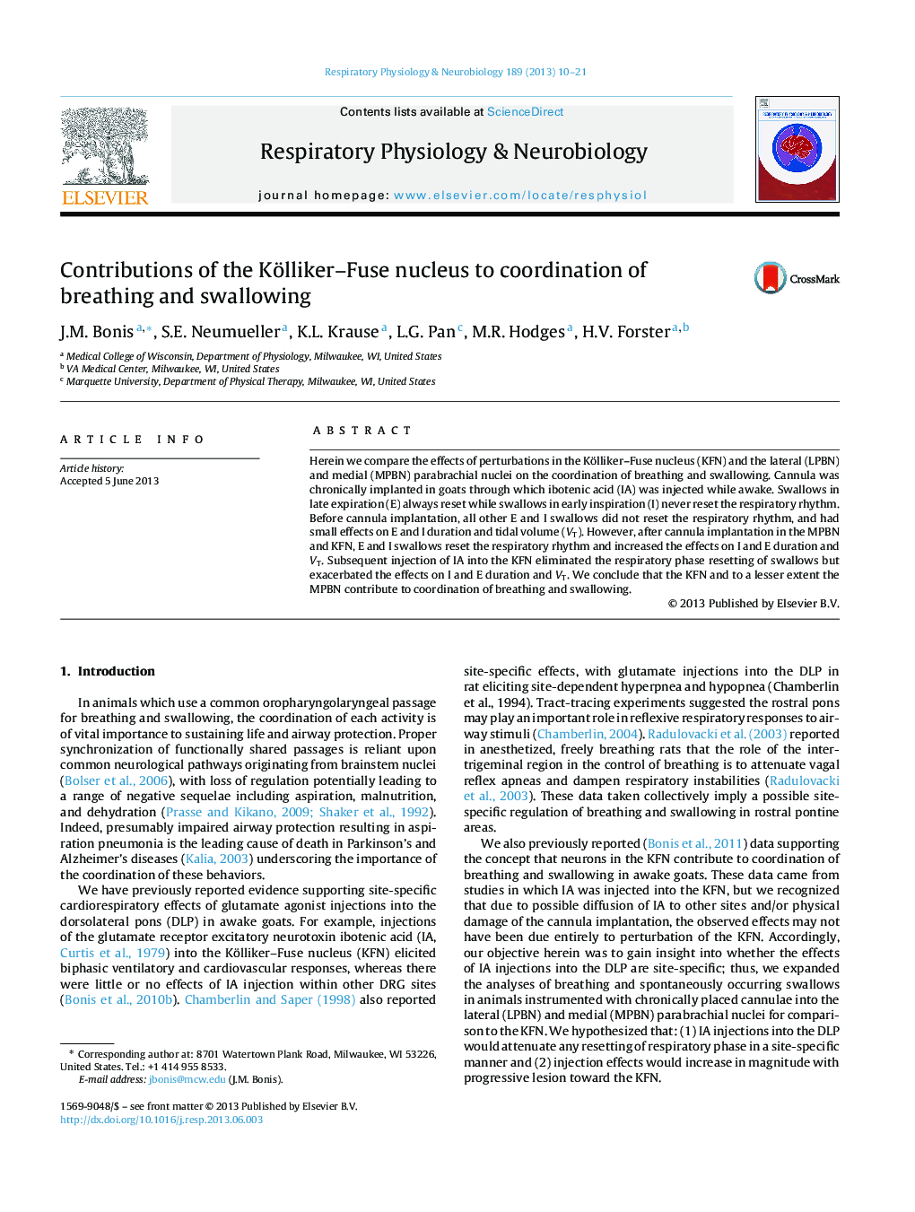 Contributions of the Kölliker-Fuse nucleus to coordination of breathing and swallowing