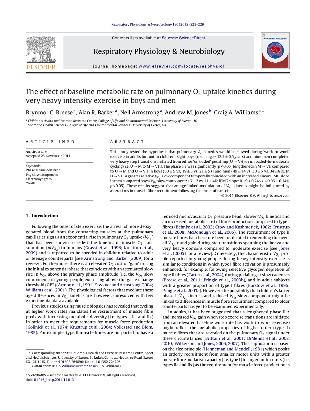 The effect of baseline metabolic rate on pulmonary O2 uptake kinetics during very heavy intensity exercise in boys and men