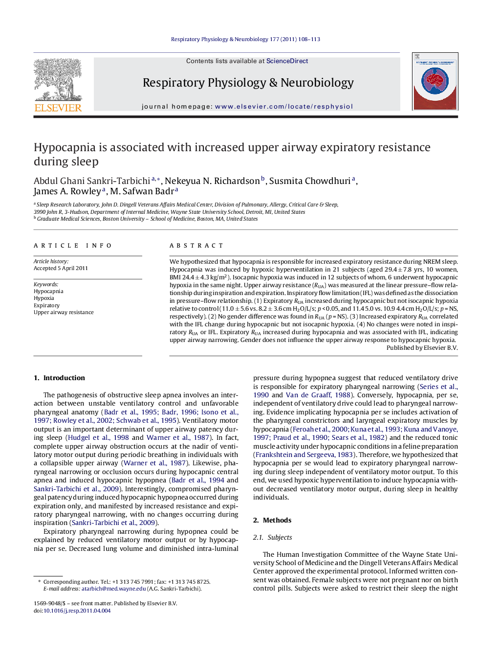 Hypocapnia is associated with increased upper airway expiratory resistance during sleep