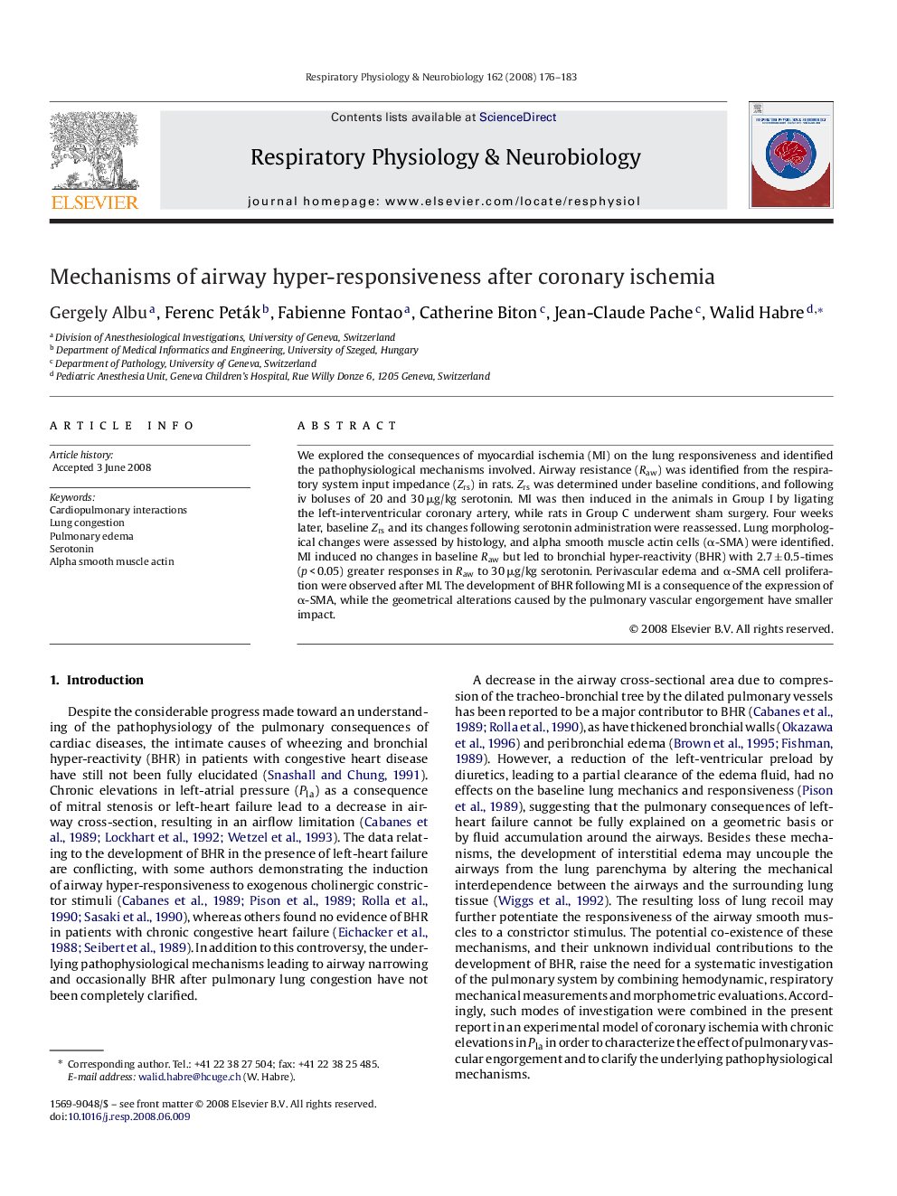 Mechanisms of airway hyper-responsiveness after coronary ischemia