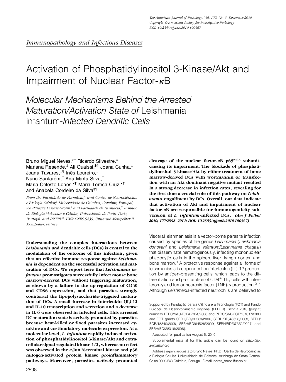 Activation of Phosphatidylinositol 3-Kinase/Akt and Impairment of Nuclear Factor-ÎºB
