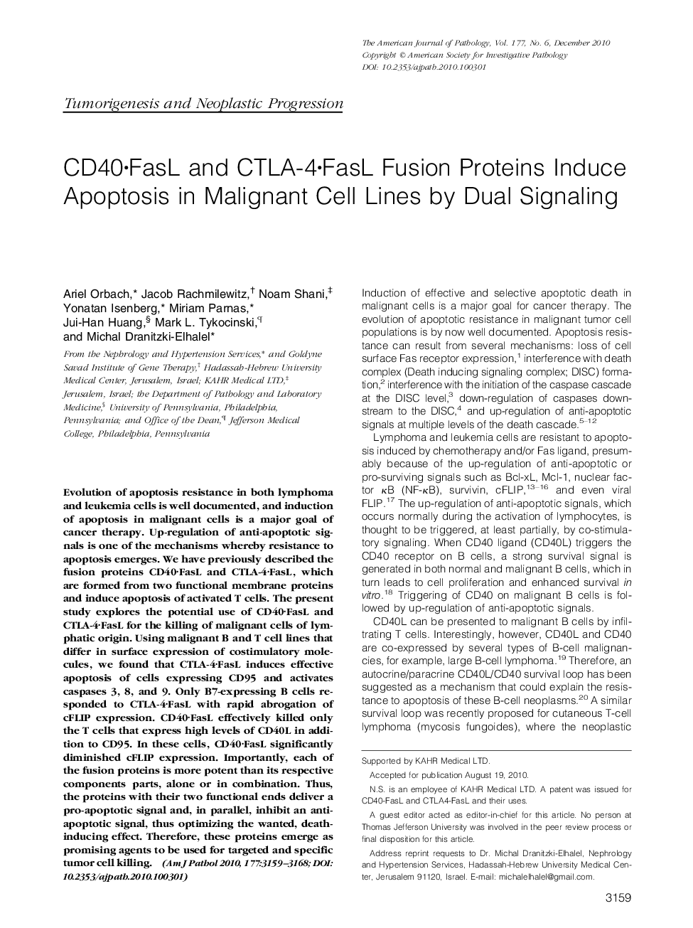 CD40Â·FasL and CTLA-4Â·FasL Fusion Proteins Induce Apoptosis in Malignant Cell Lines by Dual Signaling