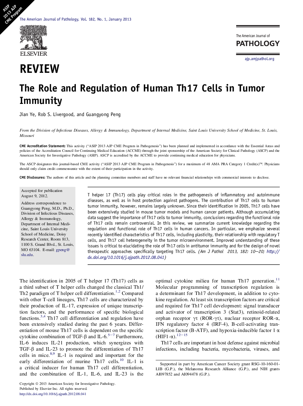 ReviewThe Role and Regulation of Human Th17 Cells in Tumor Immunity