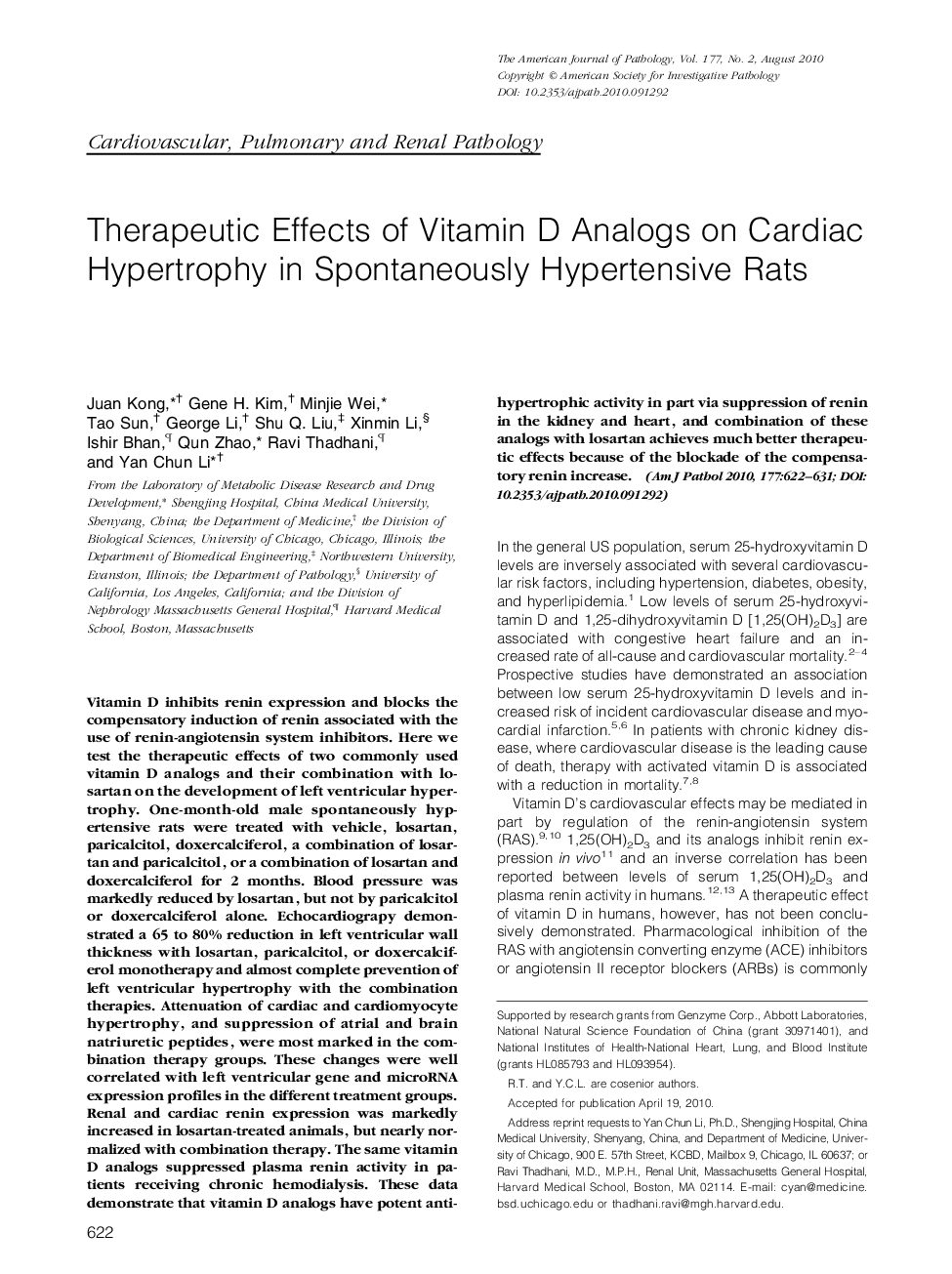 Therapeutic Effects of Vitamin D Analogs on Cardiac Hypertrophy in Spontaneously Hypertensive Rats