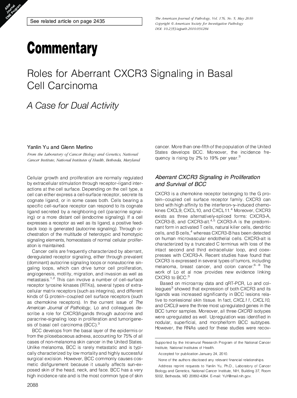 Roles for Aberrant CXCR3 Signaling in Basal Cell Carcinoma