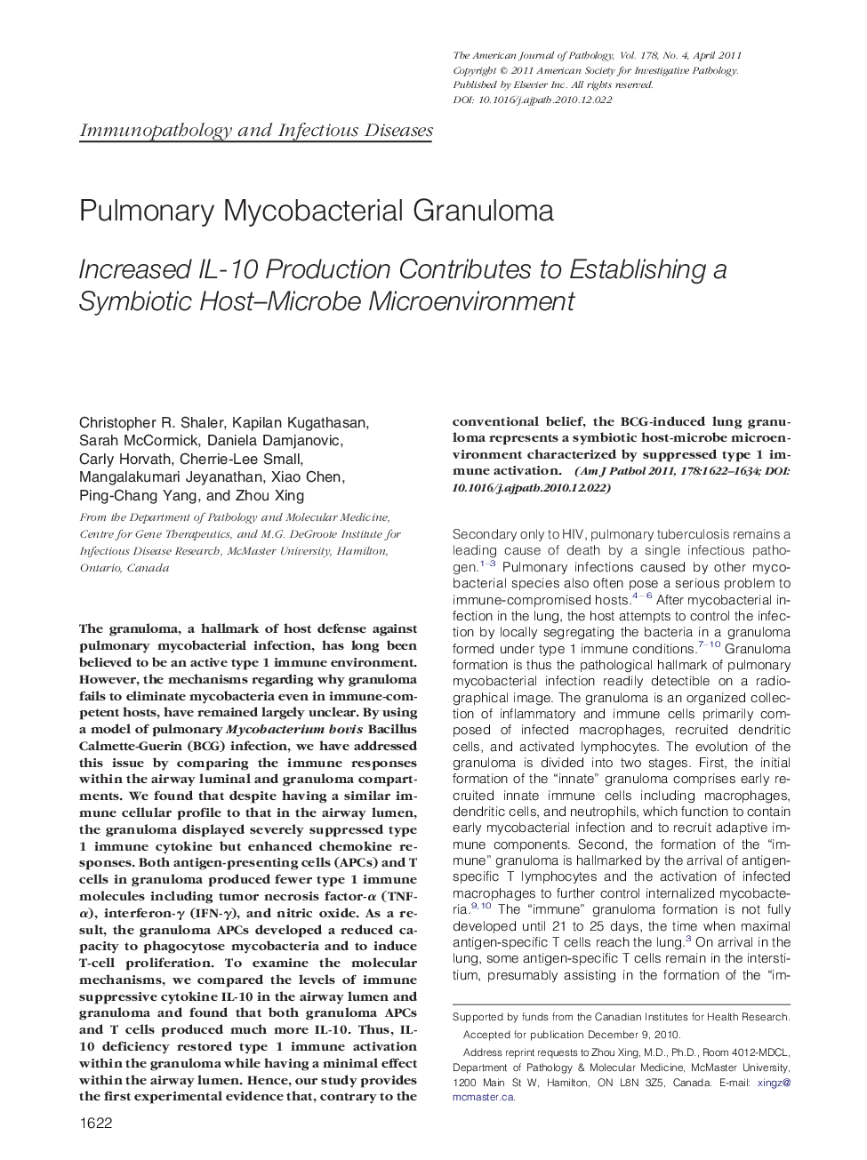 Pulmonary Mycobacterial Granuloma
