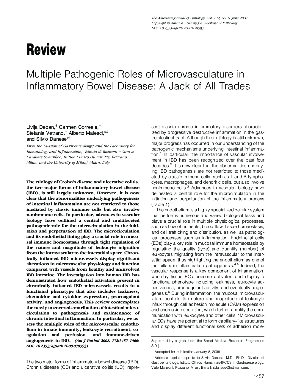 Multiple Pathogenic Roles of Microvasculature in Inflammatory Bowel Disease: A Jack of All Trades