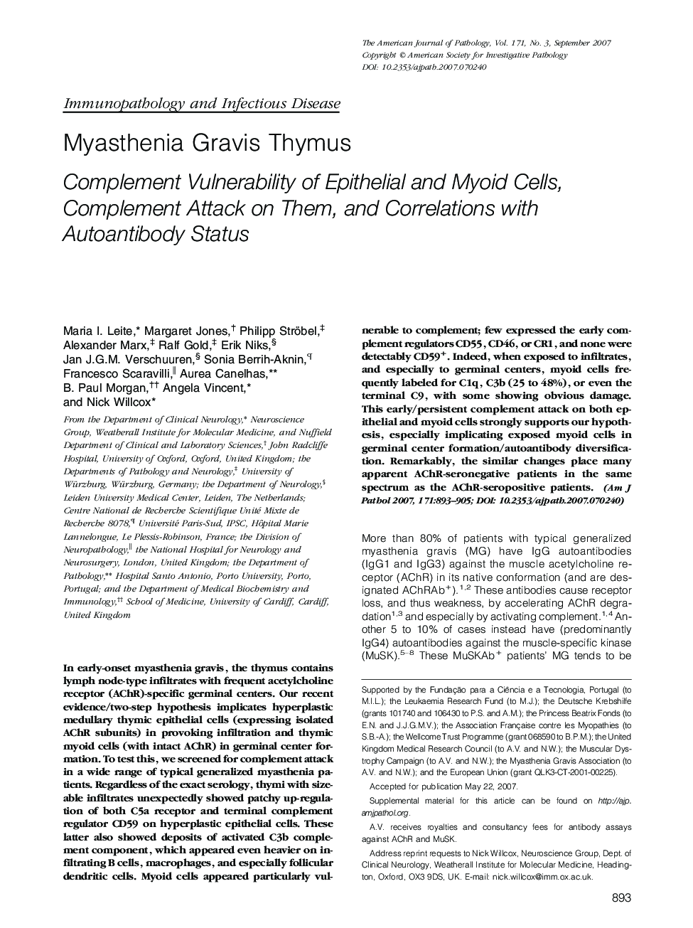 Myasthenia Gravis Thymus