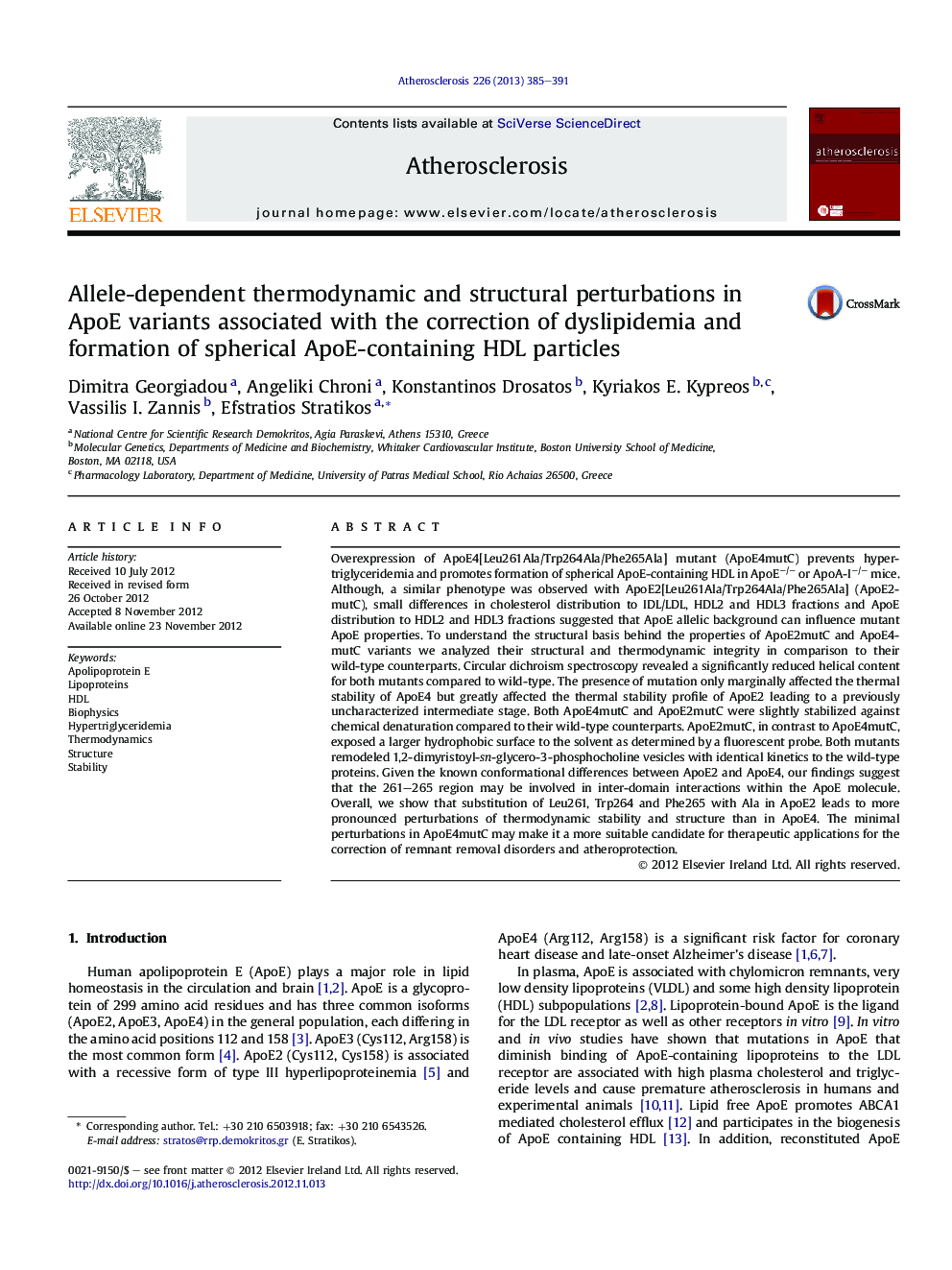 Allele-dependent thermodynamic and structural perturbations in ApoE variants associated with the correction of dyslipidemia and formation of spherical ApoE-containing HDL particles