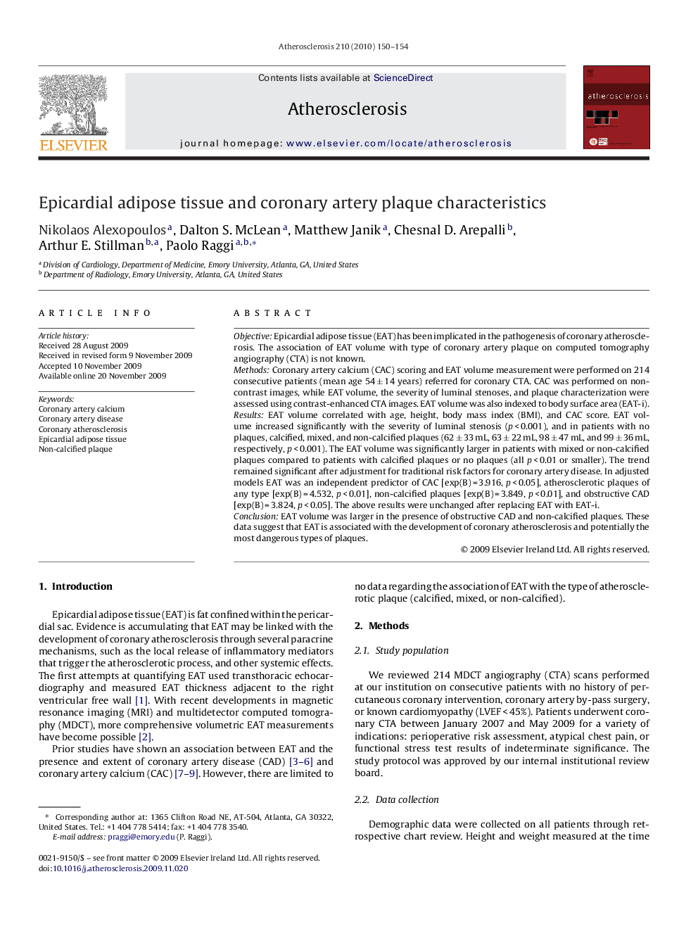 Epicardial adipose tissue and coronary artery plaque characteristics