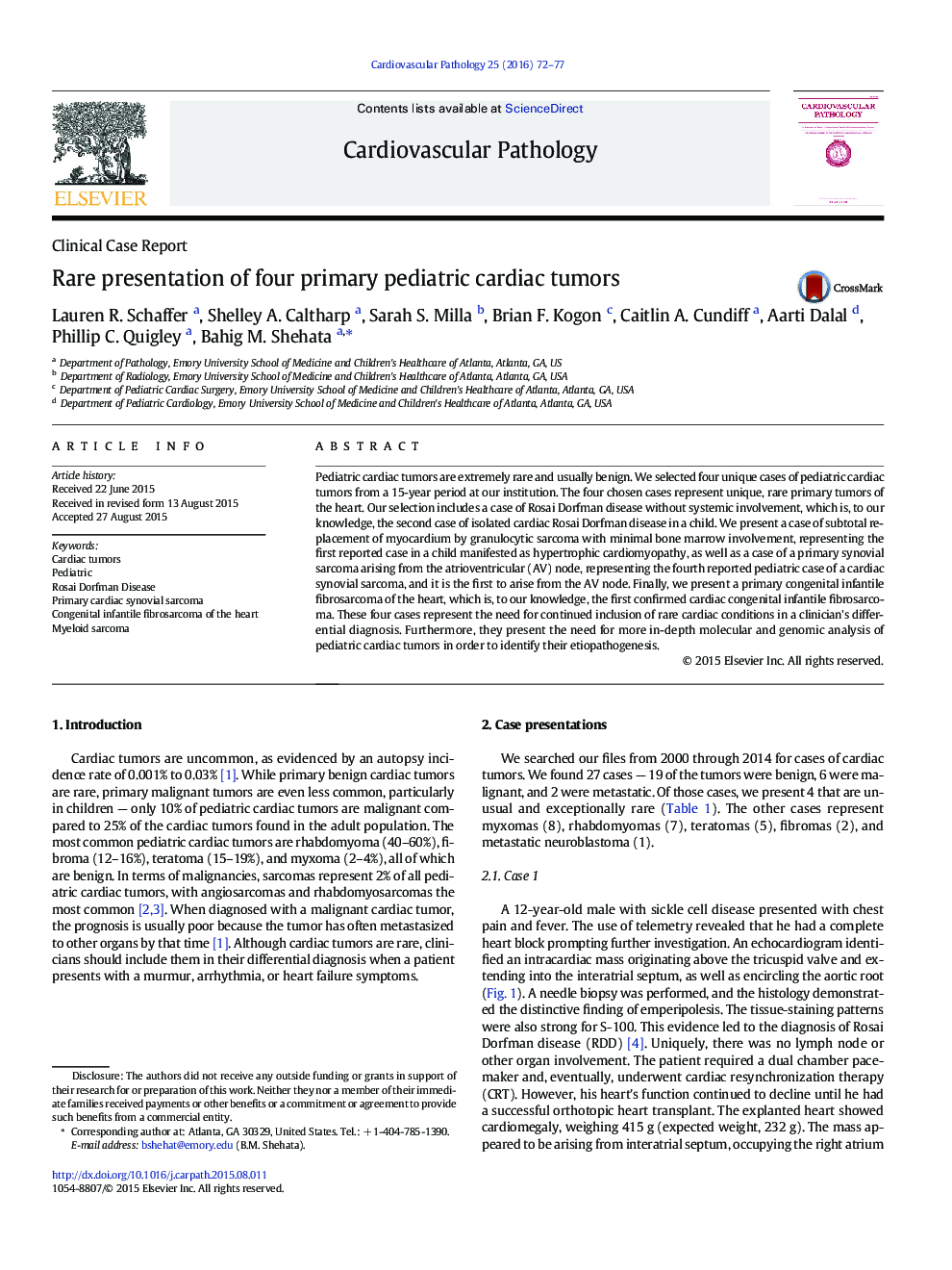 Rare presentation of four primary pediatric cardiac tumors