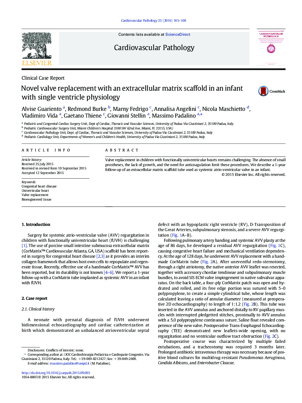 Novel valve replacement with an extracellular matrix scaffold in an infant with single ventricle physiology