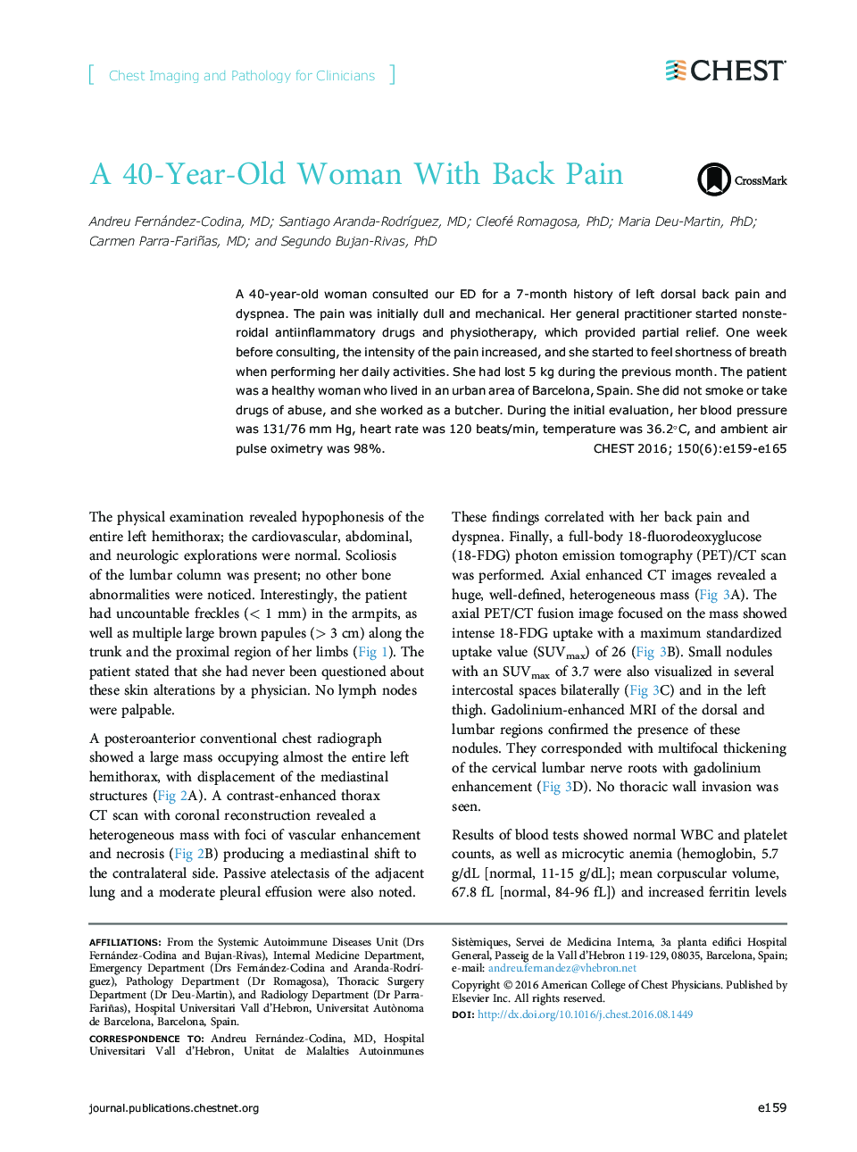 A 40-Year-Old Woman With Back Pain