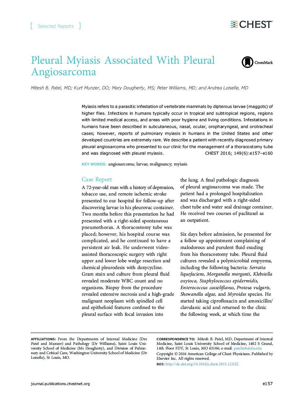 مایع عصب پلورال با آنیوسارکوم پلورال مرتبط است 