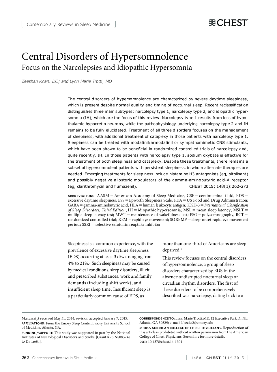 اختلالات مرکزی هیپنوتیزم 