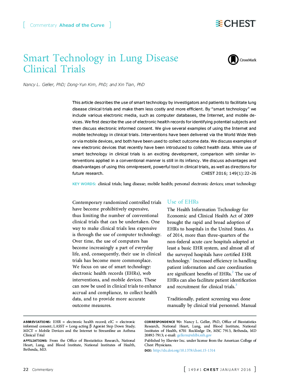 تکنولوژی هوشمند در آزمایشات بالینی بیماری ریه 