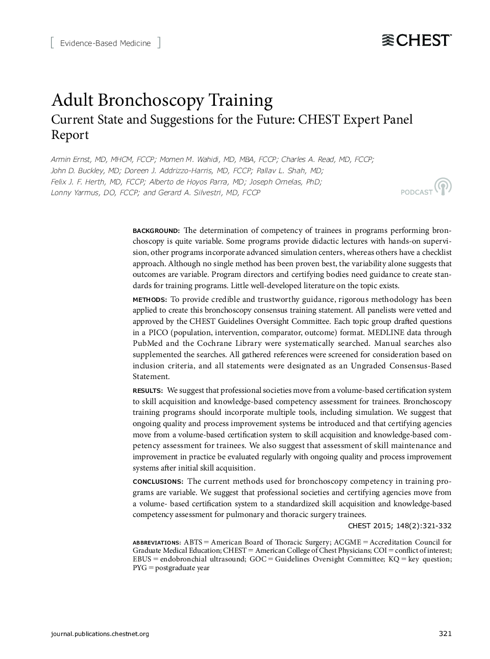 Adult Bronchoscopy Training