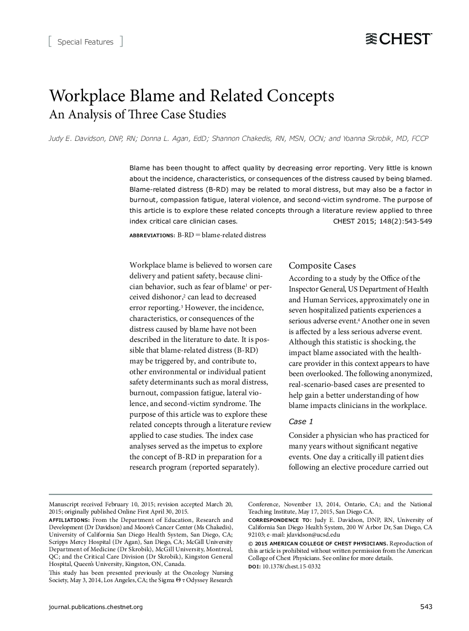 Workplace Blame and Related Concepts