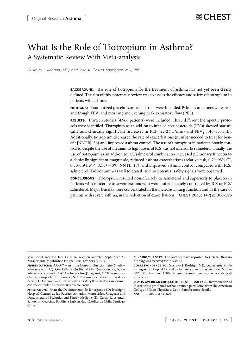 What Is the Role of Tiotropium in Asthma?