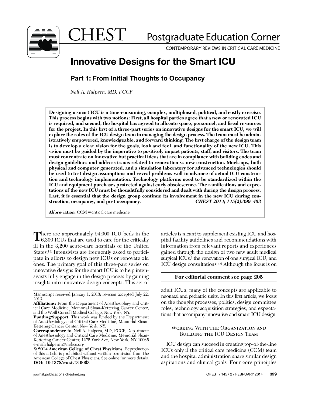 Innovative Designs for the Smart ICU