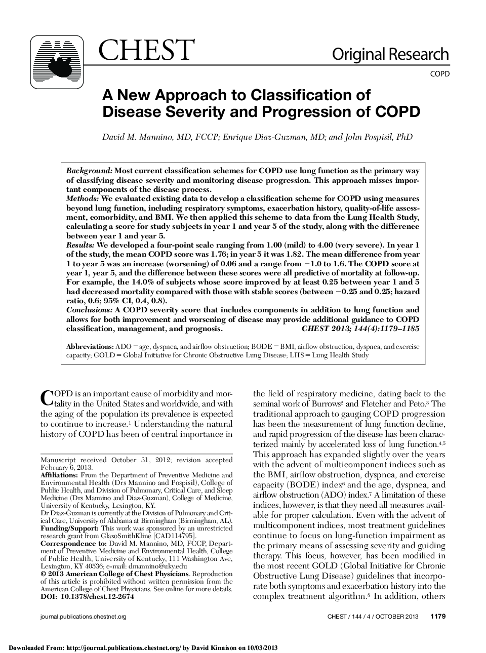 عکس صفحه اول مقاله: Original ResearchCOPDA New Approach to Classification of Disease Severity and Progression of COPD Original ResearchCOPDA New Approach to Classification of Disease Severity and Progression of COPD