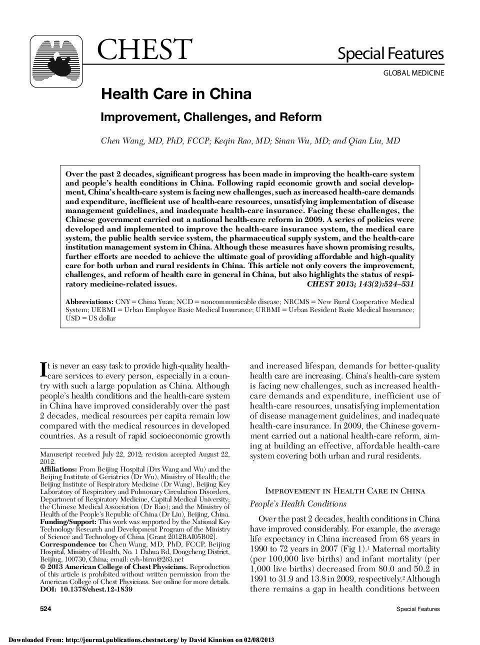 Health Care in China