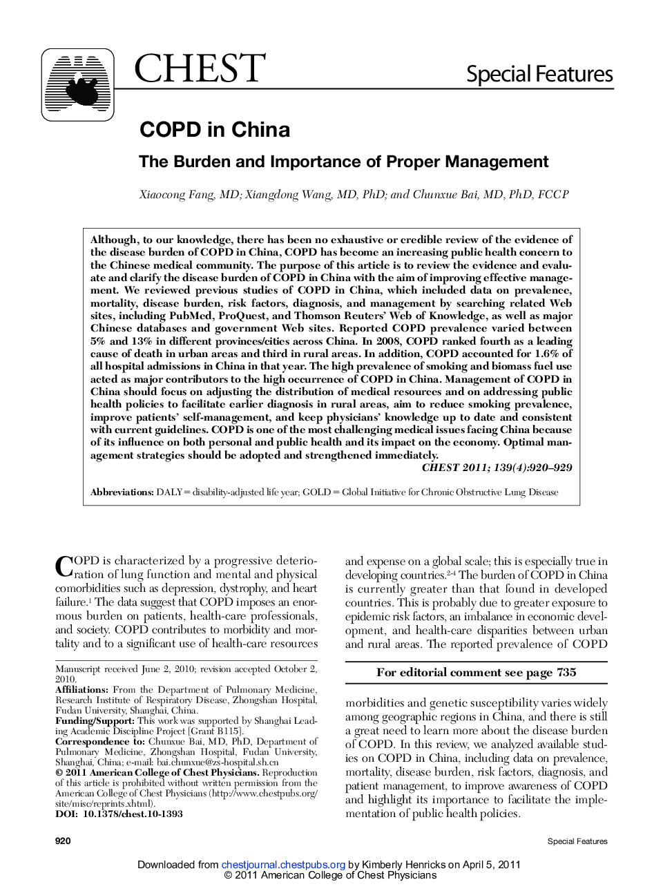 COPD in China