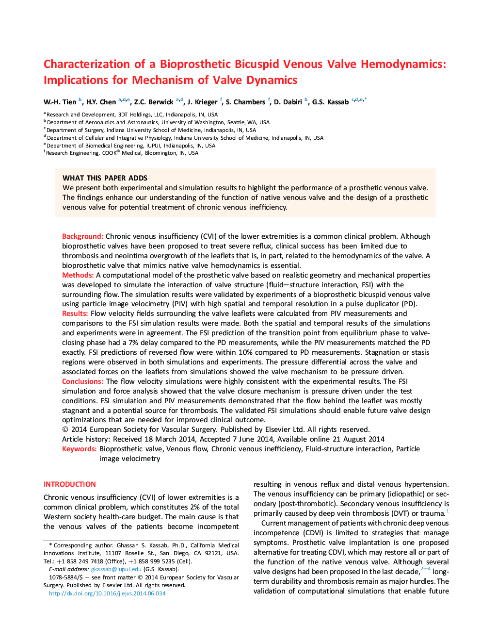 Characterization of a Bioprosthetic Bicuspid Venous Valve Hemodynamics: Implications for Mechanism of Valve Dynamics