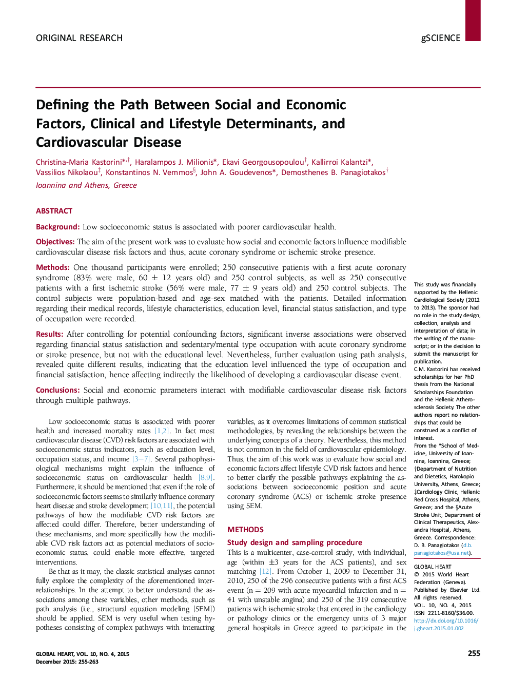 Defining the Path Between Social and Economic Factors, Clinical and Lifestyle Determinants, and Cardiovascular Disease