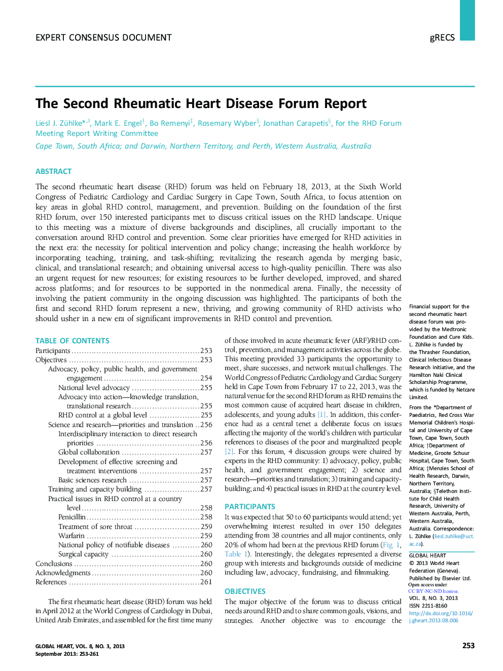 The Second Rheumatic Heart Disease Forum Report