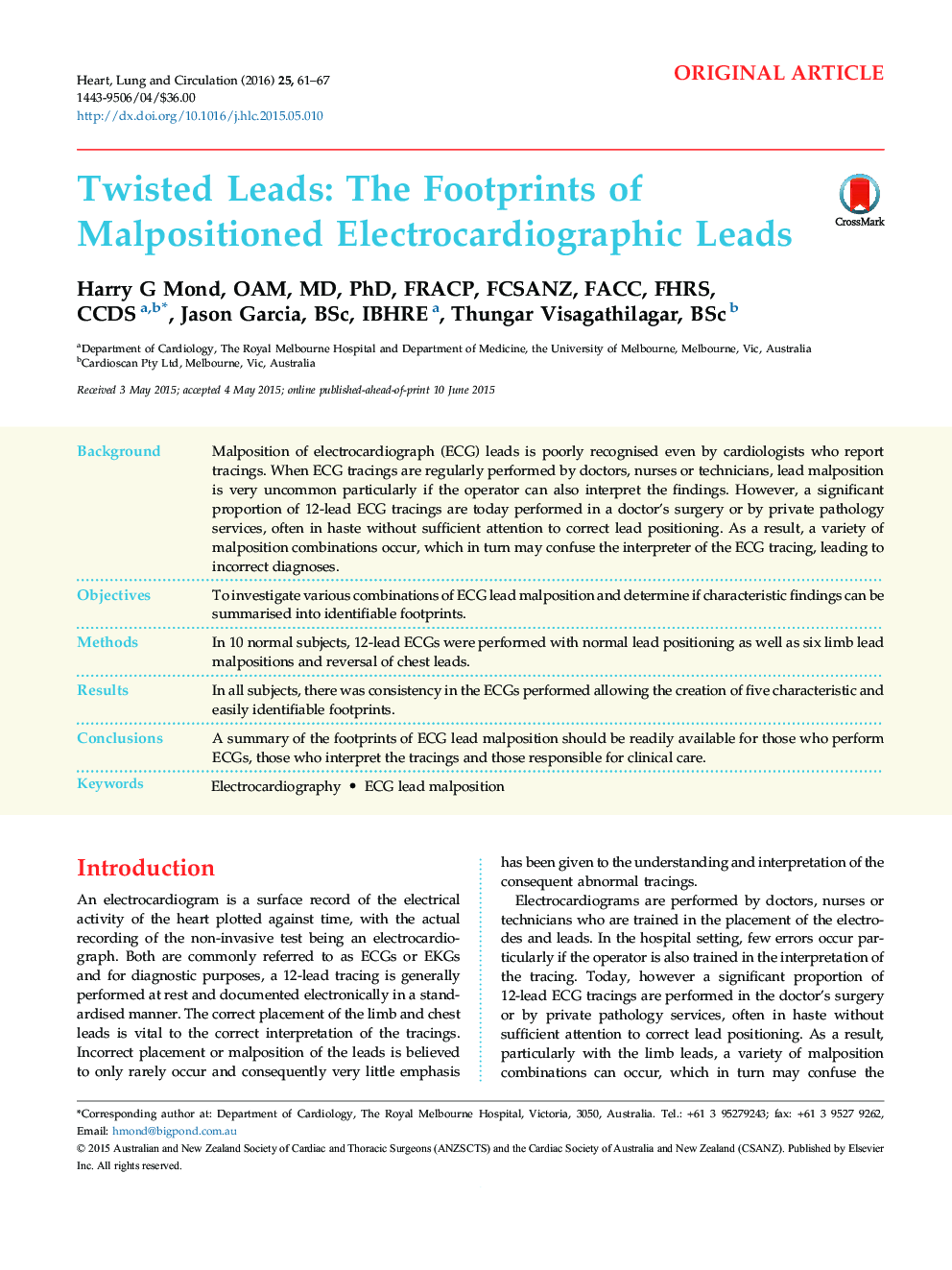 Twisted Leads: The Footprints of Malpositioned Electrocardiographic Leads