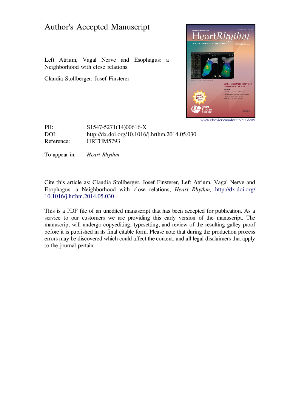 To the Editor-Left atrium, vagal nerve, and esophagus: A neighborhood with close relations