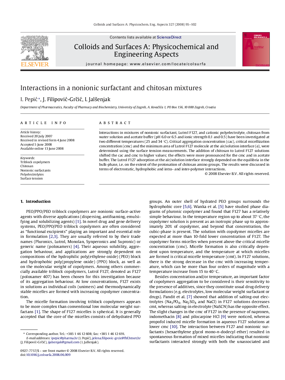 Interactions in a nonionic surfactant and chitosan mixtures